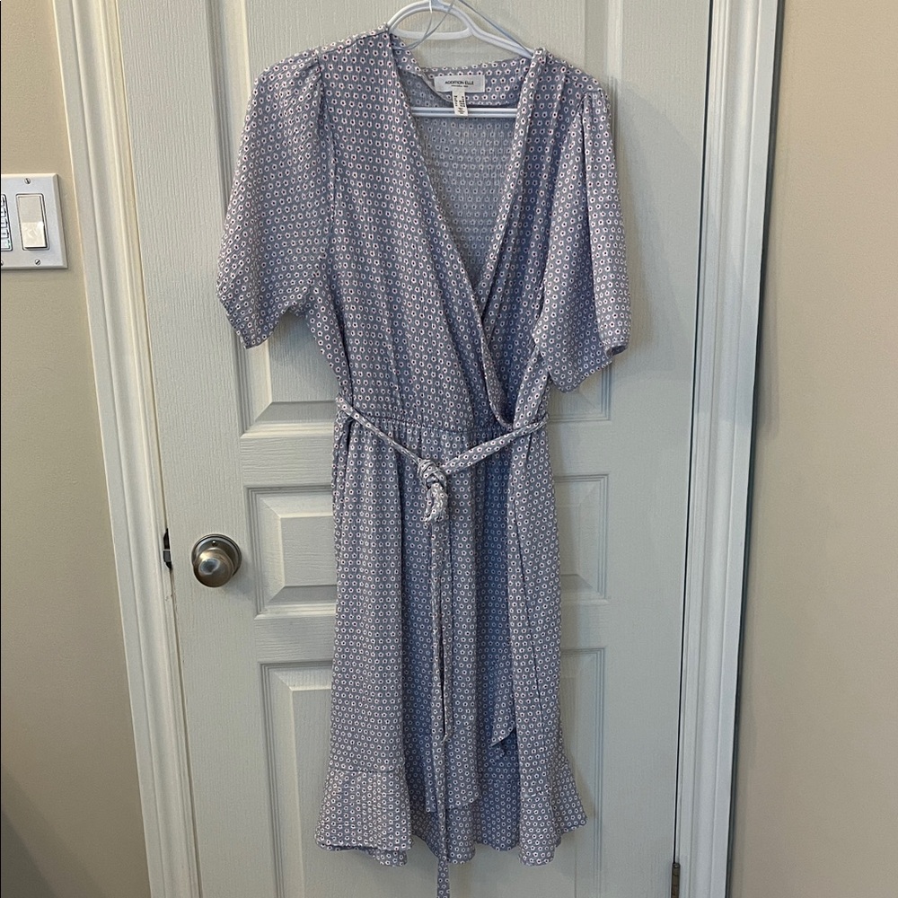 Addition Elle Lavender Floral Wrap Dress